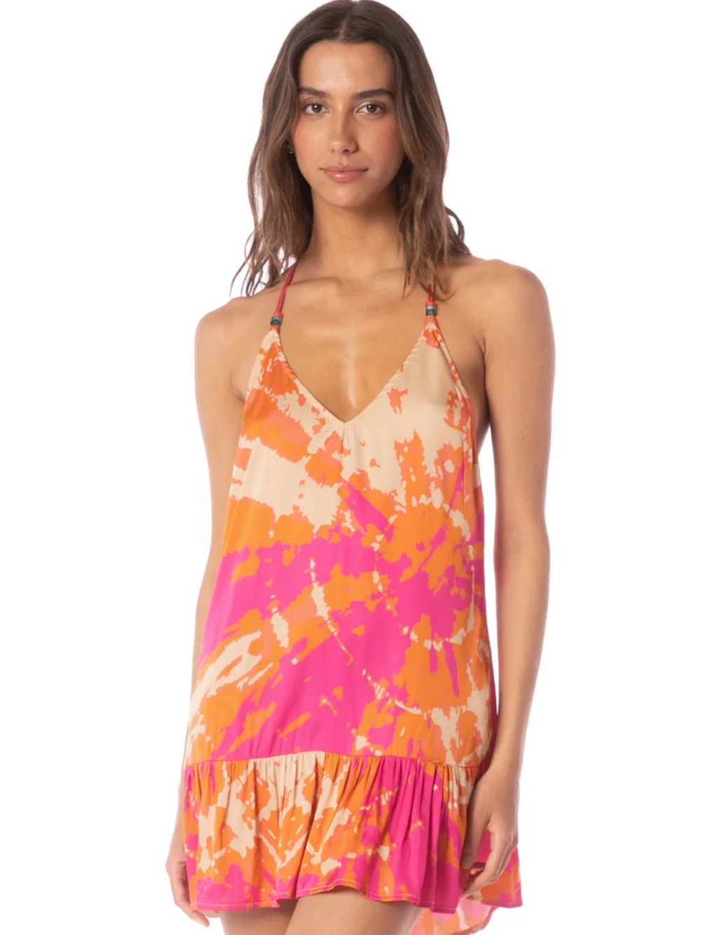 Maaji Flamingo Swirl Short Coverup - Pink & Orange
